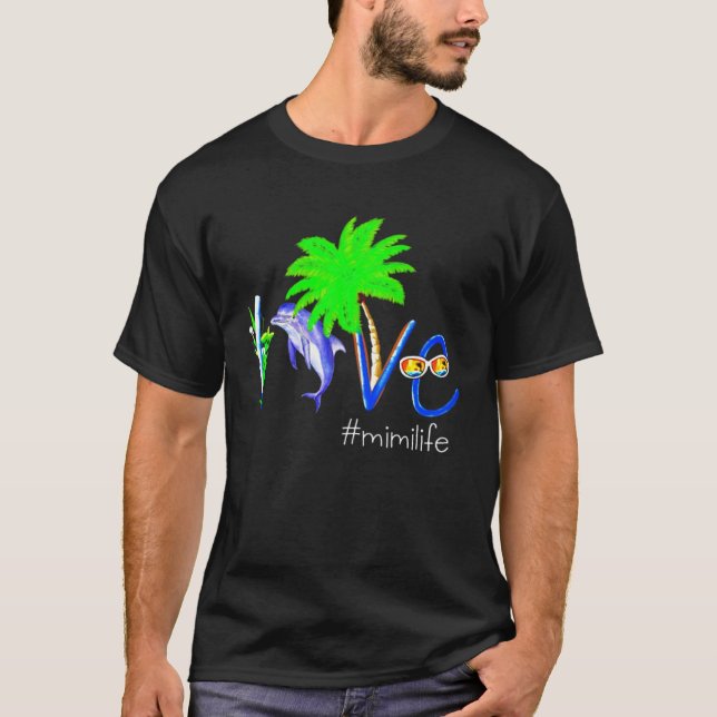 Camiseta Dolphin Mimilife  Coconut Dolphin And Beach Campin (Frente)