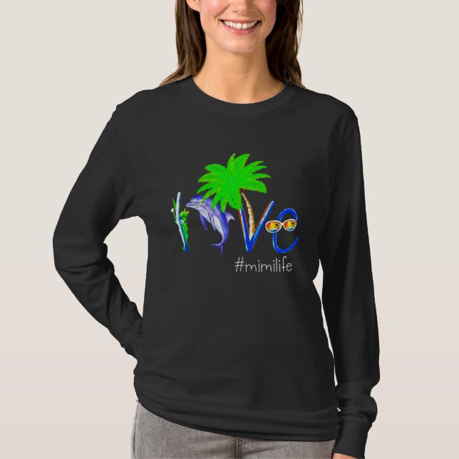 Camiseta Dolphin Mimilife  Coconut Dolphin And Beach Campin (Frente)