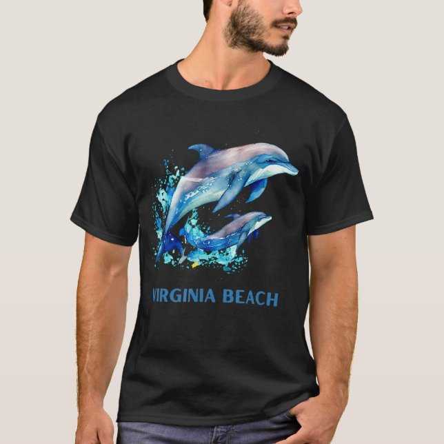 Camiseta Dolphin Vacage Vintage Virginia Beach Dest (Frente)