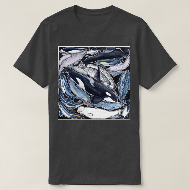 Camiseta Dolphins orcas belugas narwhals e cie (Frente do Design)