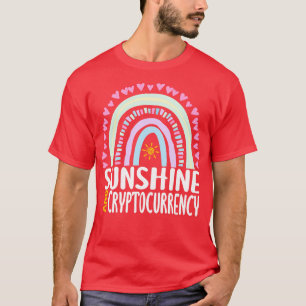 Camiseta Dom do Arco-Íris Cuto de Sol e Cryptocurrency para