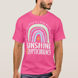 Camiseta Dom do Arco-Íris Cuto de Sol e Cryptocurrency para
