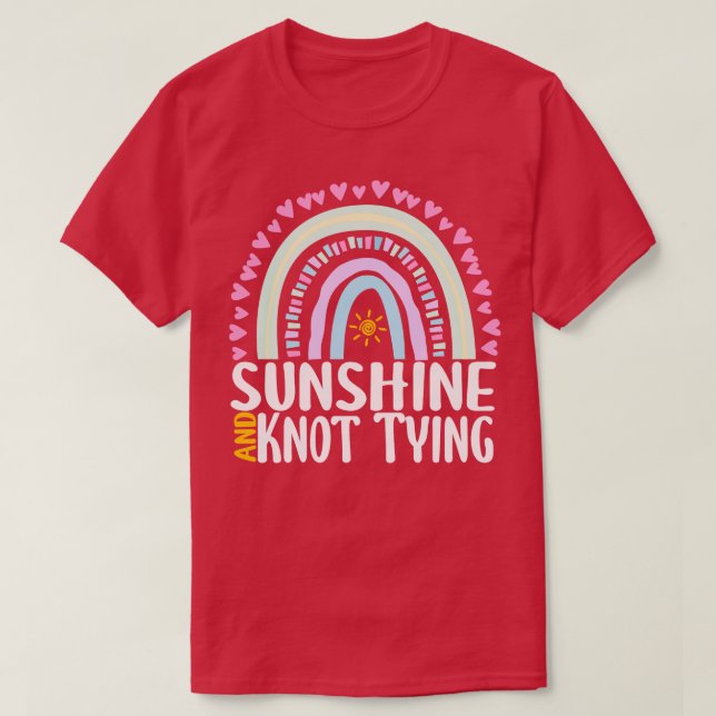 Camiseta Dom Sunshine e Knot Tying Cute Rainbow Presente pa (Frente do Design)