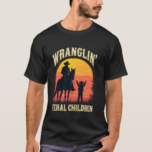 Camiseta Domando Feroz Fantasia de Cowboy Retro para Homens