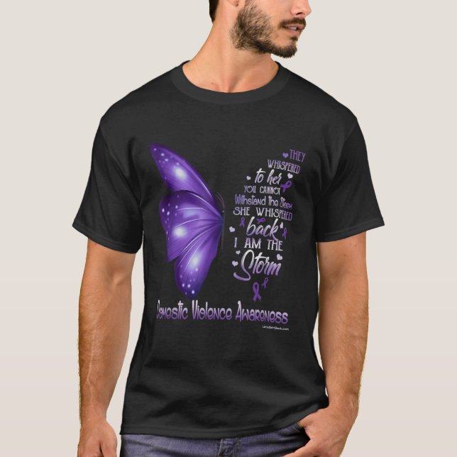 Camiseta Domestic Violence Awareness I am the storm (Frente)