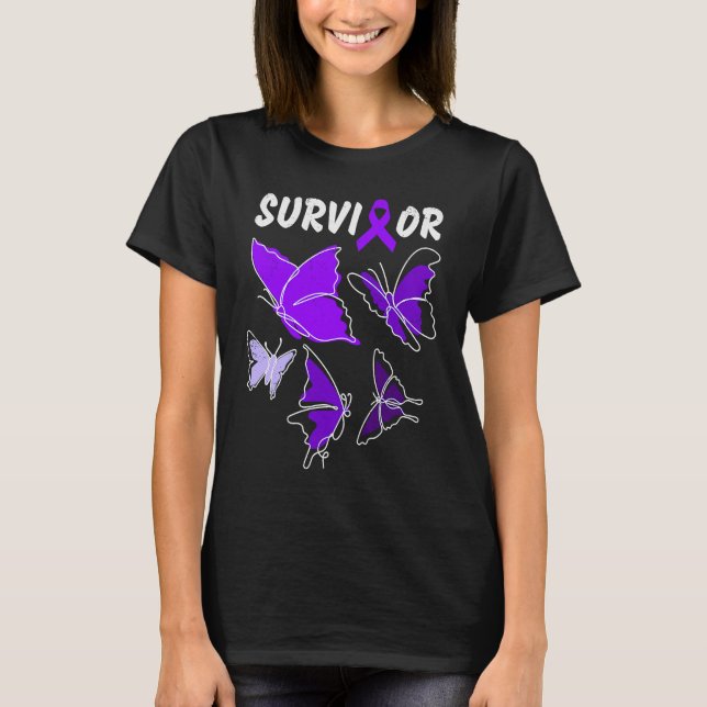 Camiseta Domestic Violence Awareness purple butterflies Sur (Frente)