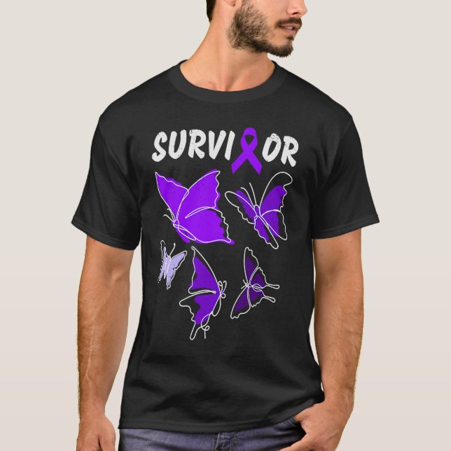 Camiseta Domestic Violence Awareness purple butterflies Sur (Frente)