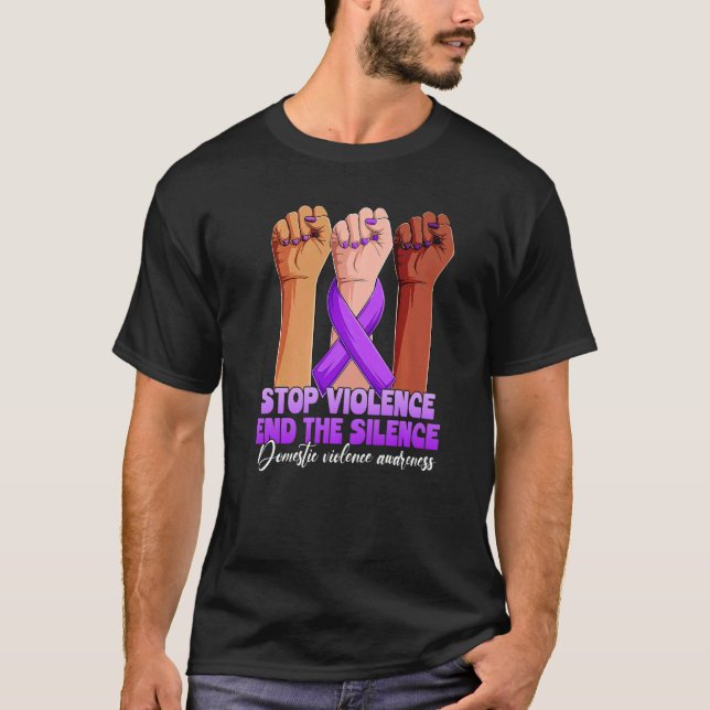 Camiseta Domestic Violence Awareness Stop Violence End Sile (Frente)