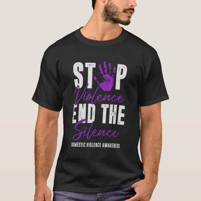 Camiseta Domestic Violence Awareness Stop Violence End Sile (Frente)