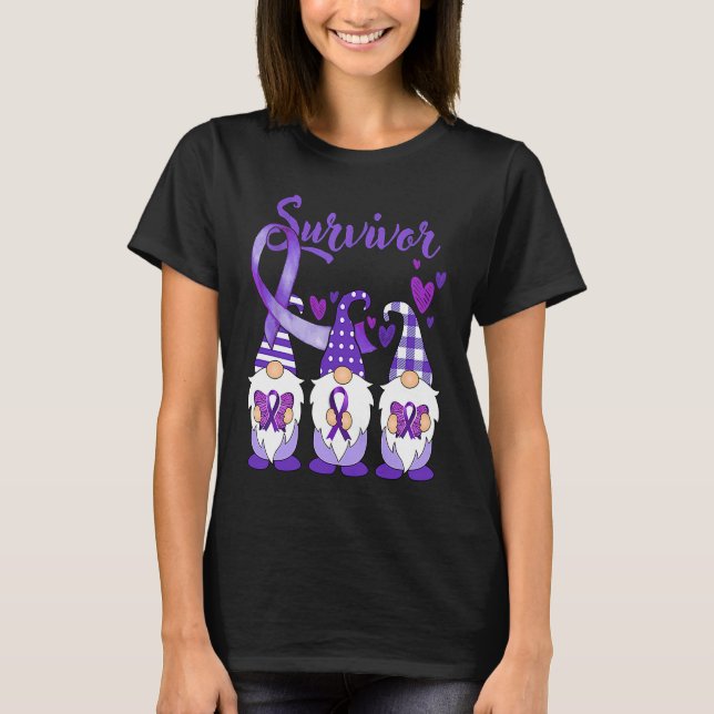 Camiseta Domestic Violence Awareness Survivor purple Gnomes (Frente)