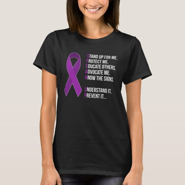 Camiseta Domestic Violence Awareness Survivor  Speak Up (Frente)