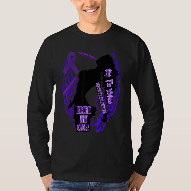 Camiseta Domestic Violence Awareness Woman Wing Survival St (Frente)