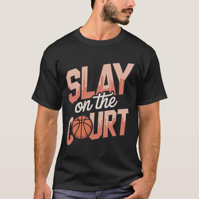 Camiseta Dominar na Quadra Jogadora Esboço Meninas (Frente)