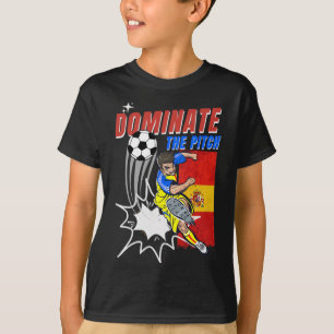 Camiseta Dominar O Campo Jogador De Futebol Ação Bandeira D