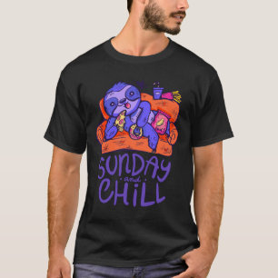 Camiseta Domingo E Encher A Lama Azul Engraçada