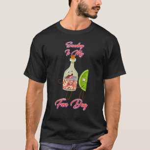 Camiseta Domingo É Meu Bebendo Divertido Piada Sarcasiana 1