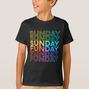 Camiseta Domingo, Funday, Rainbow Fade Color Fade