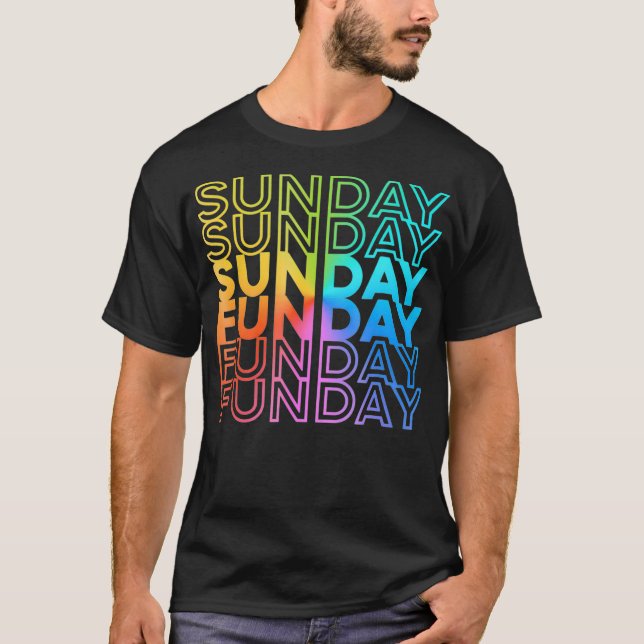 Camiseta Domingo, Funday, Rainbow Fade Color Fade (Frente)