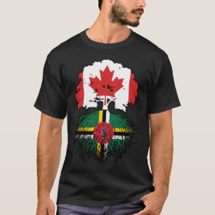 Camiseta Dominica Canadense Canada Tree Roots Flag