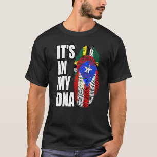 Camiseta Dominica E Puerto Rican Mix Dna Flag Heritage