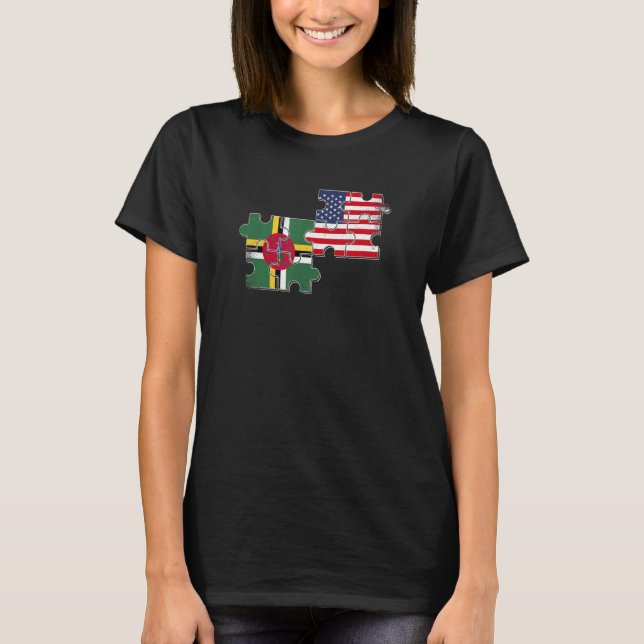 Camiseta Domínica EUA Bandeira Dominicana Americana (Frente)
