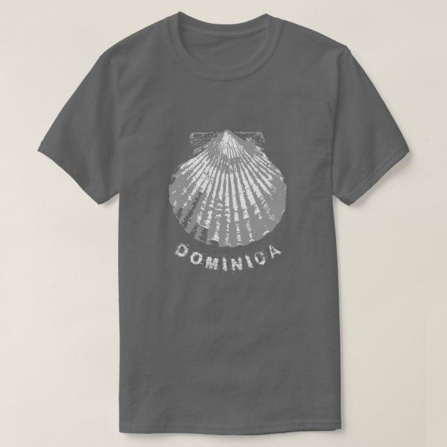 Camiseta Dominica seashell aflita (Frente do Design)
