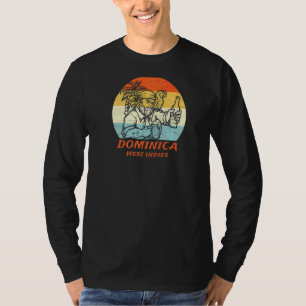 Camiseta Dominica West Indies Vintage Retro Pirate & Parrot