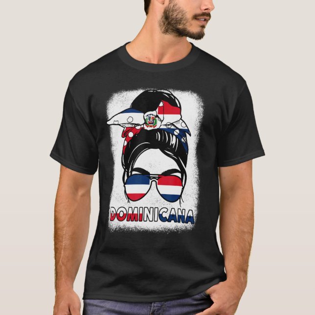 Camiseta Dominican Girl Dominicana Dominicana Republic Flag (Frente)