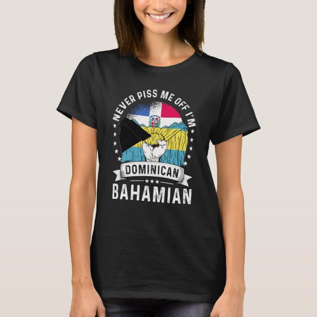 Camiseta Dominican Republic Flag Bahamas Grown  Humor Pride (Frente)