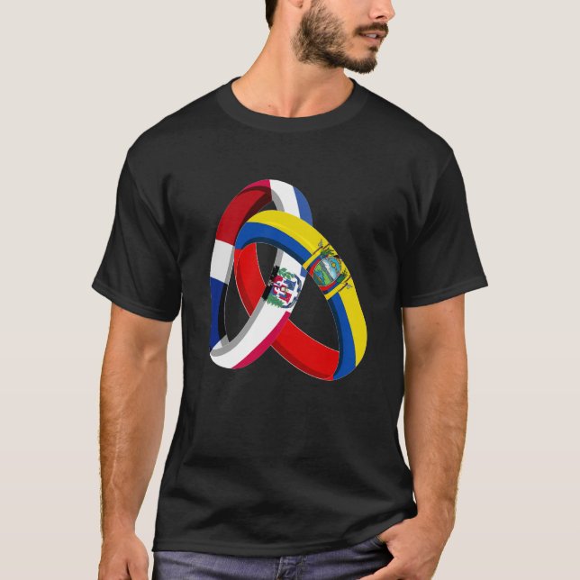 Camiseta Dominican Republic Flag Ecuador Grown Ring Marriag (Frente)