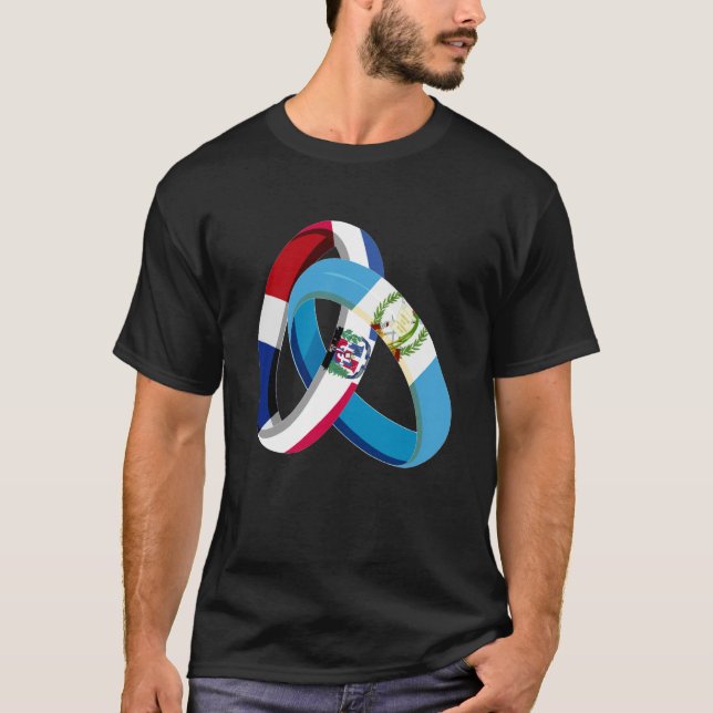 Camiseta Dominican Republic Flag Guatemala Ring Marriage We (Frente)