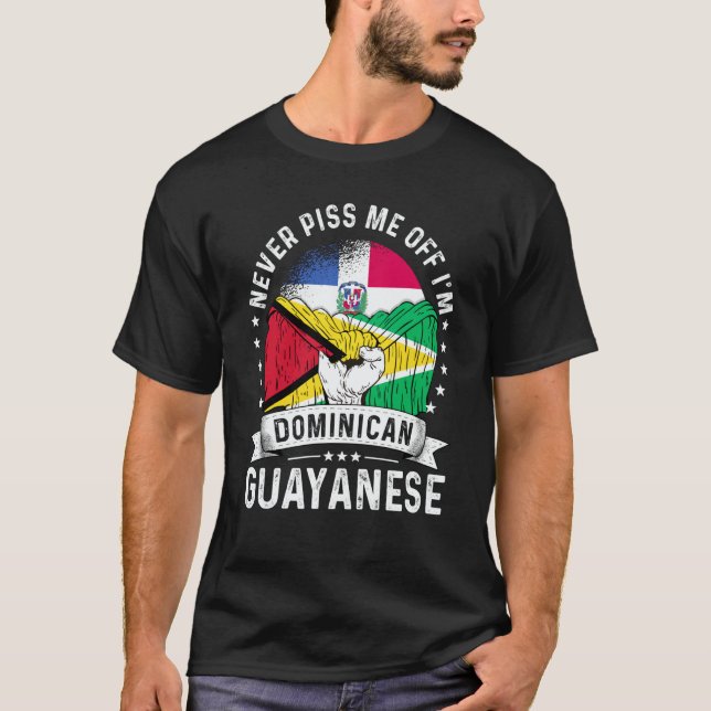 Camiseta Dominican Republic Flag Guayanese Grown  Humor Pri (Frente)