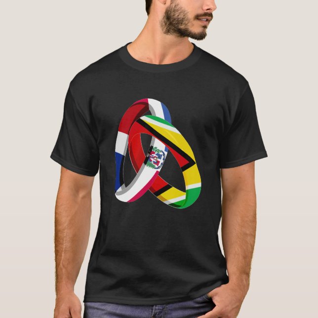 Camiseta Dominican Republic Flag Guayanese Ring Marriage We (Frente)
