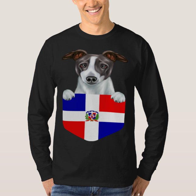 Camiseta Dominican Republic Flag Italian Greyhound Dog In P (Frente)