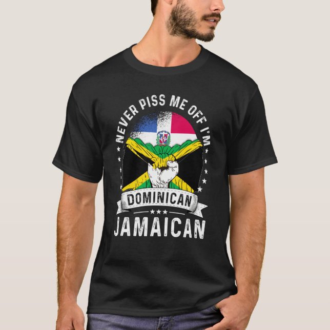 Camiseta Dominican Republic Flag Jamaica Grown  Humor Pride (Frente)