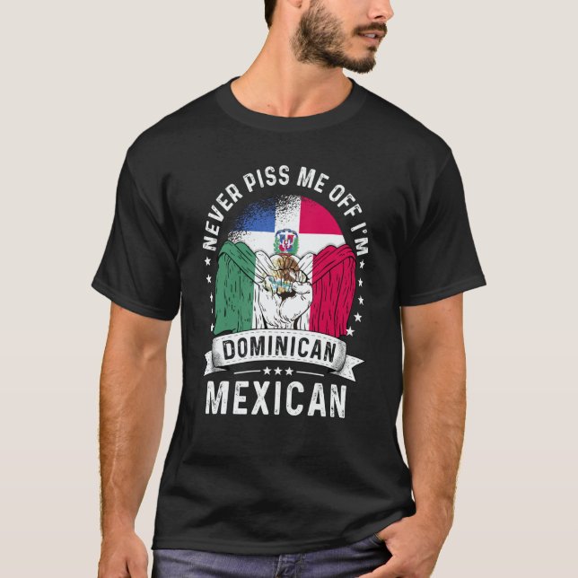 Camiseta Dominican Republic Flag Mexico Grown  Humor Pride (Frente)
