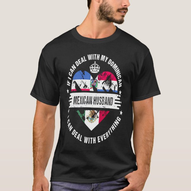 Camiseta Dominican Republic Flag Mexico Grown  Husband Coun (Frente)