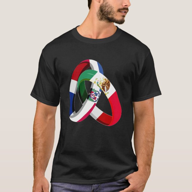 Camiseta Dominican Republic Flag Mexico Grown Ring Marriage (Frente)
