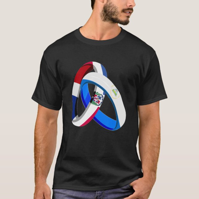 Camiseta Dominican Republic Flag Nicaragua Ring Marriage We (Frente)