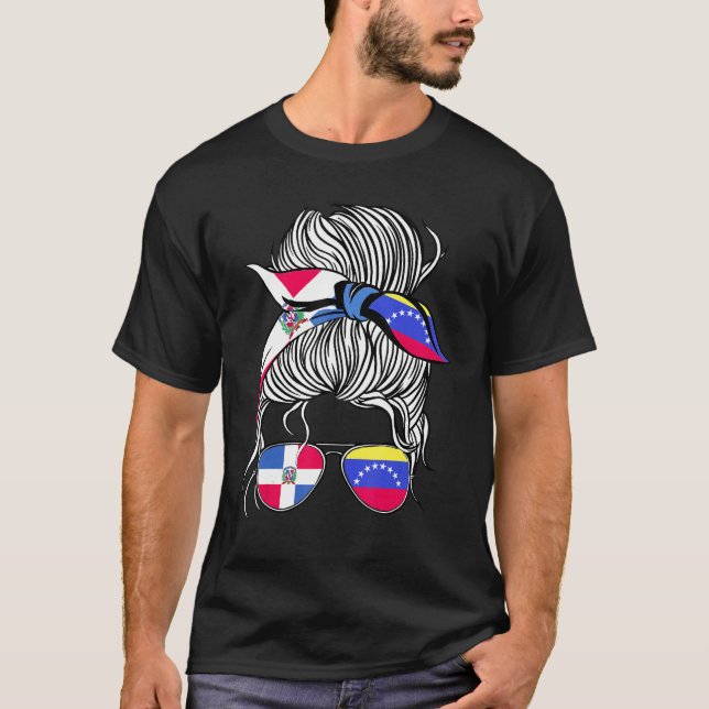 Camiseta Dominican Republic Flag Venezuela Grown Women Girl (Frente)