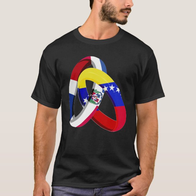 Camiseta Dominican Republic Flag Venezuela Ring Marriage We (Frente)