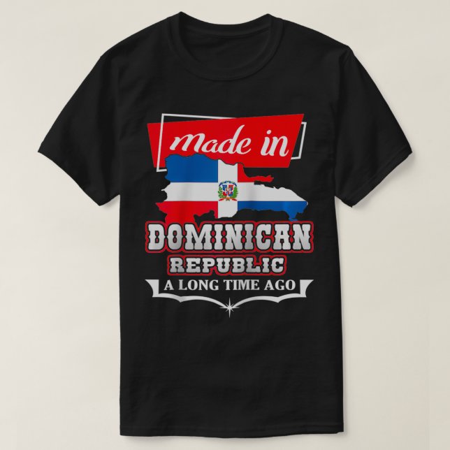 Camiseta Dominican Republic Long Ago  Country Flag  DR Nati (Frente do Design)