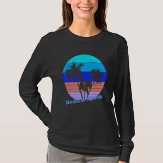 Camiseta Dominican Republic Retro Tropical Palm Trees Vacat