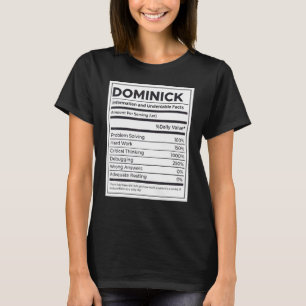 Camiseta Dominick Nutrition Information Problem Resolvendo