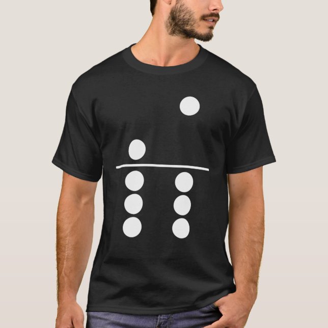 Camiseta Domino Costume 2 6 Fácil Grupo Familiar de Combina (Frente)