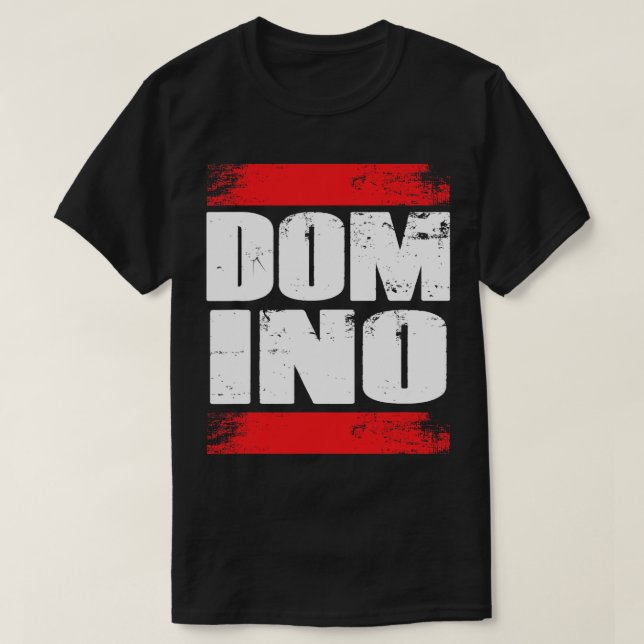Camiseta Dominoes Azulejos Domino Efeito Conselho do Domino (Frente do Design)