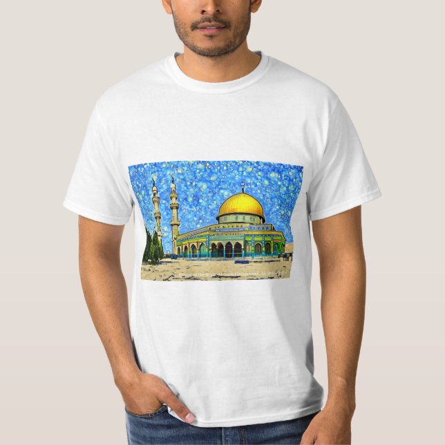 Camiseta Domo do Rochedo, Al-Aqsa em um T-Shirt (Frente)