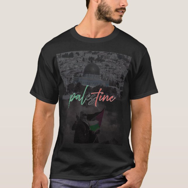 Camiseta Domo Palestino da Bandeira Rock & Freedom - Solida (Frente)