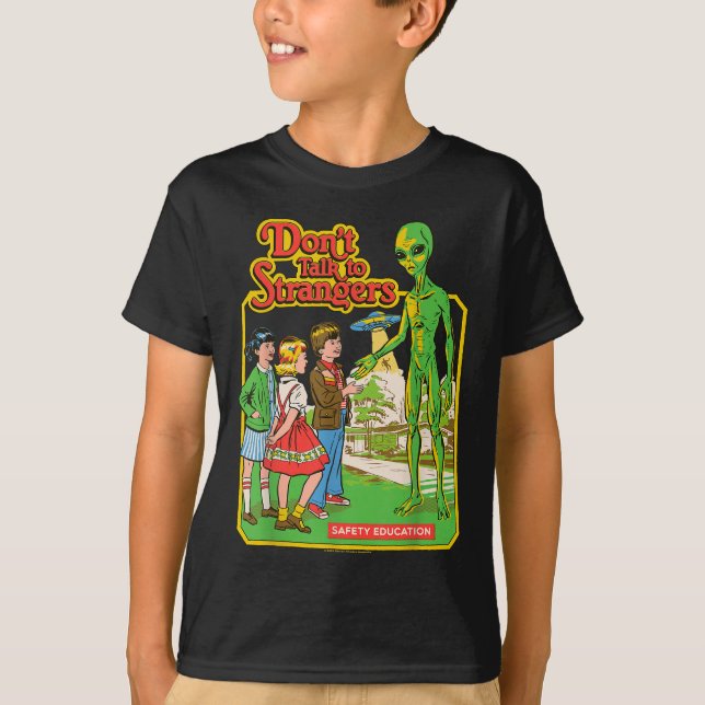 Camiseta Don't Fale com estranhos Alienígena Ufo retro  (Frente)