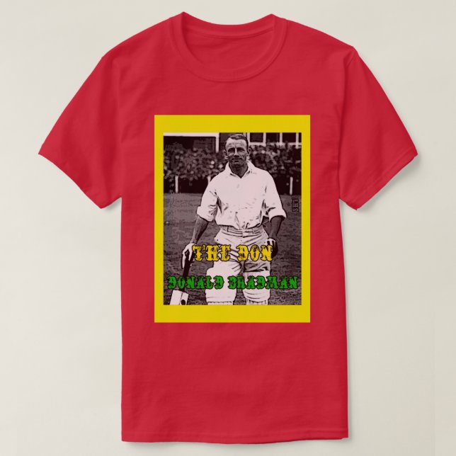 Camiseta Don Bradman Cricket Postcard Classic TSirt (Frente do Design)